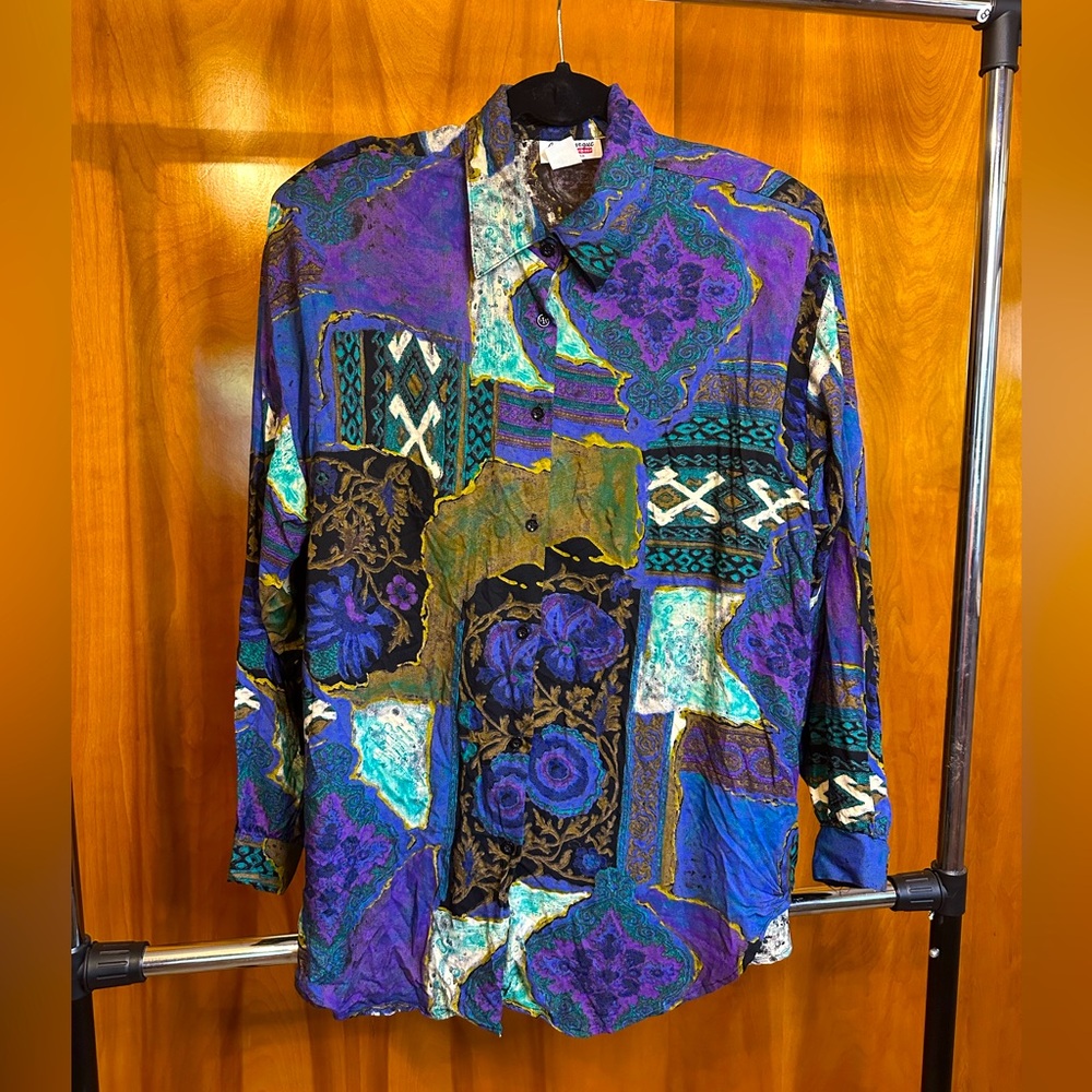 Jeri Marque‎ Vintage Women’s Long Sleeve by C’com Sportswear. 100%Rayon size 16.